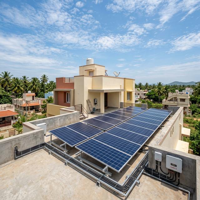 Residential rooftop solar installation